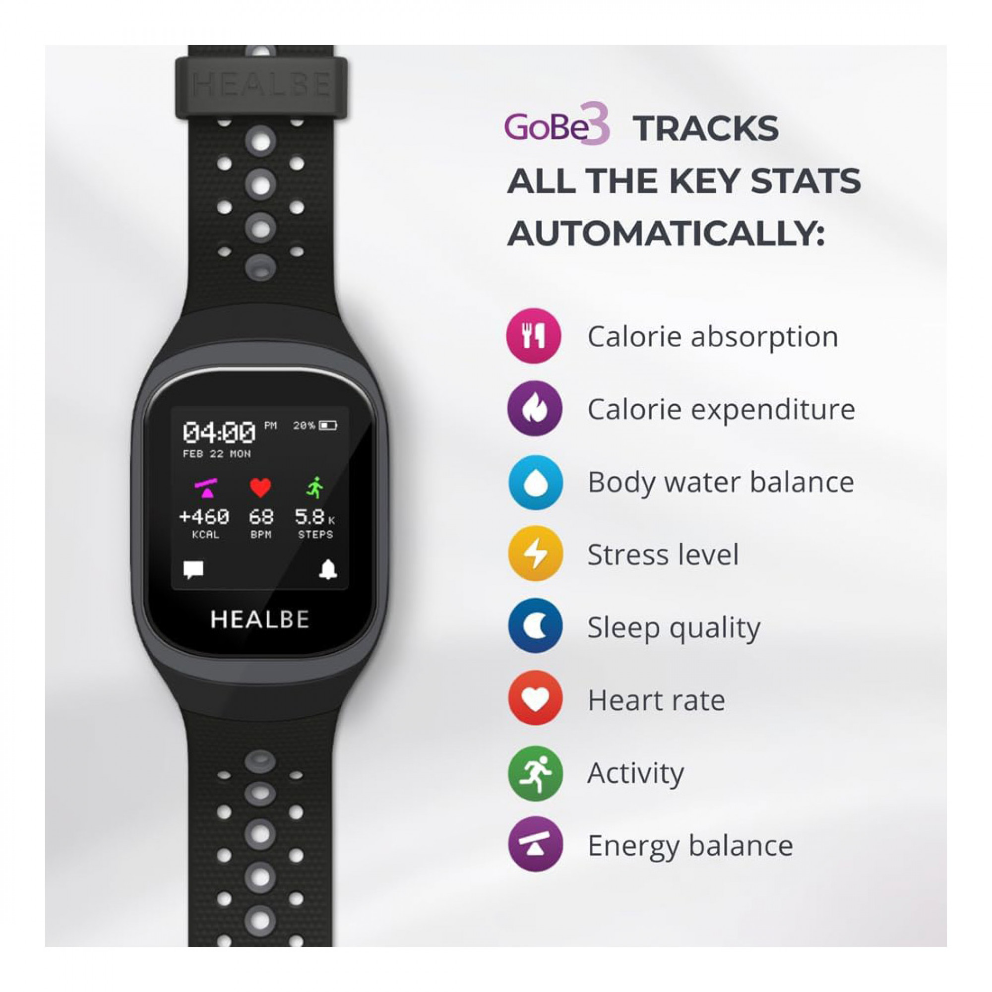 Фитнес-браслет HEALBE GoBe3 Gray